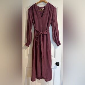 XiRENA Plum Long Sleeve Cotton Dress